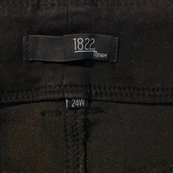 Black Soft Stretch Capri Jeans 1822 Denim Size 24W - Picture 4 of 8